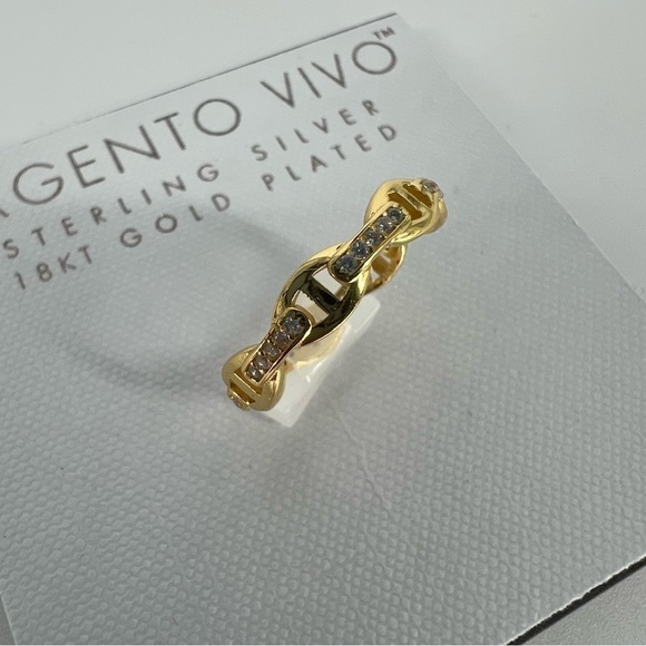 Argento Vivo CZ Chain Link Ring NWT - Picture 7 of 10